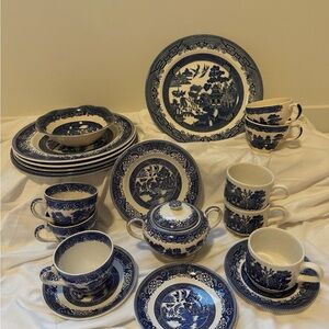 Vintage Blue & White “Blue Willow” China Collection